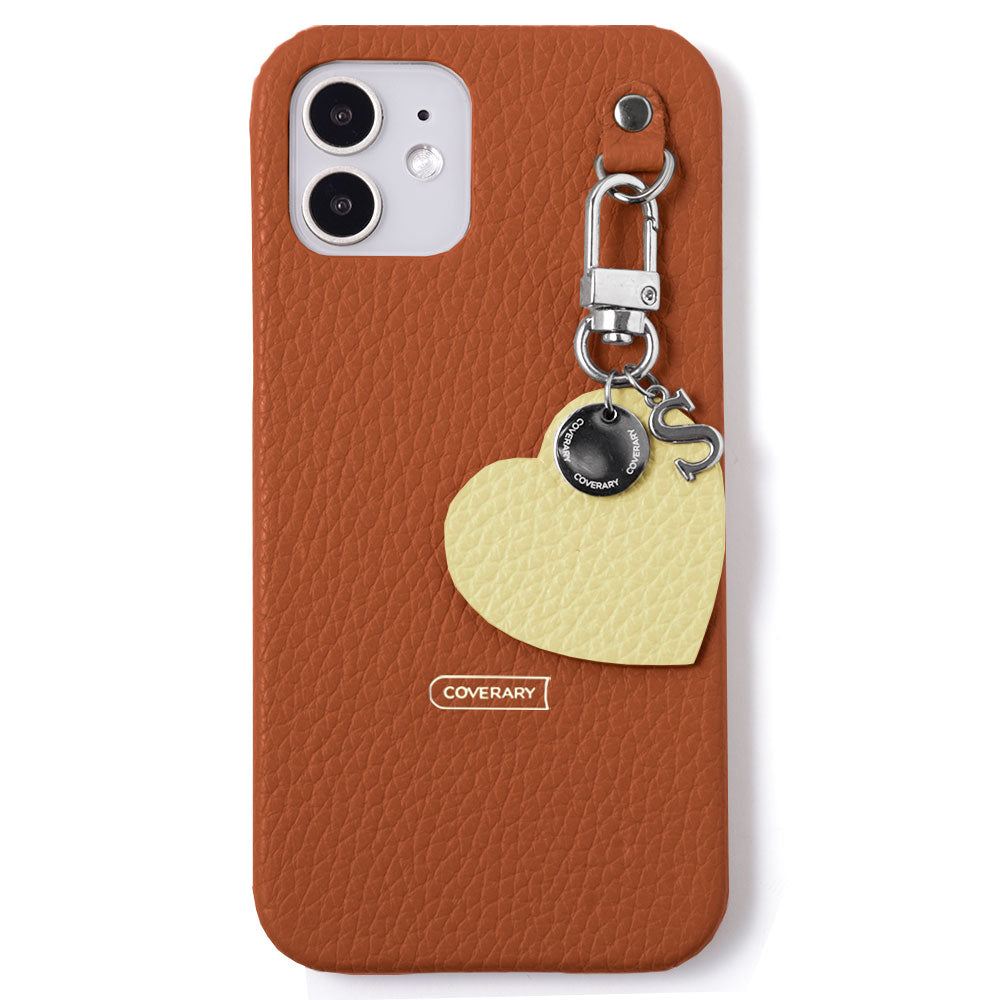 本革 32色 イタリアンシュリンクレザー モチーフイニシャルチャーム