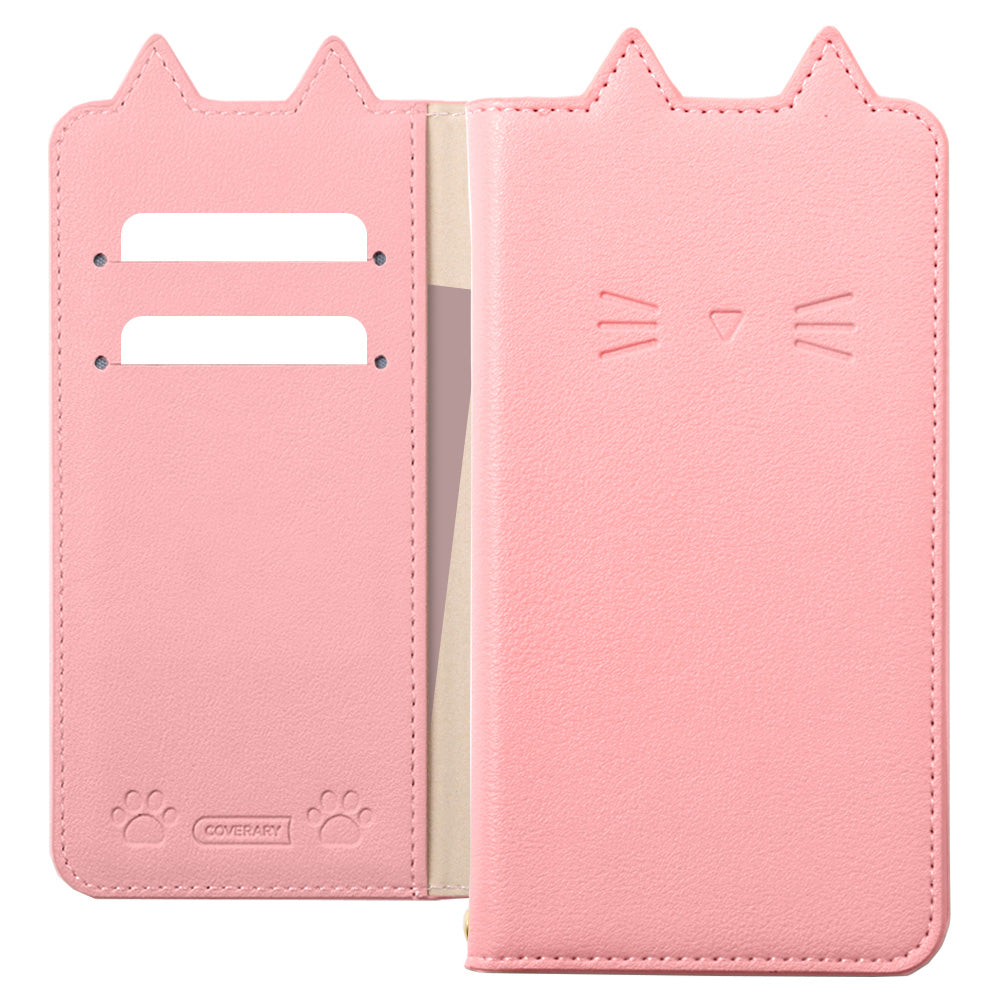 ヴィーガンレザー ネコモチーフ スタンド機能 手帳型ケース – COVERARY