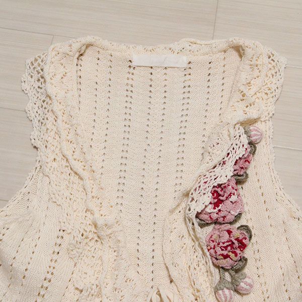 生成薔薇モチーフニットベスト - ピンクハウス通販｜リサイクル
