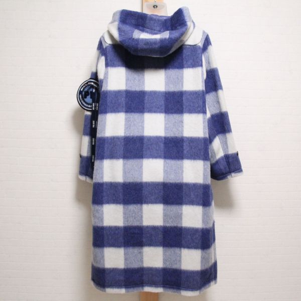 青系ブロックチェックダッフルコートサガラワッペン付き - ピンク