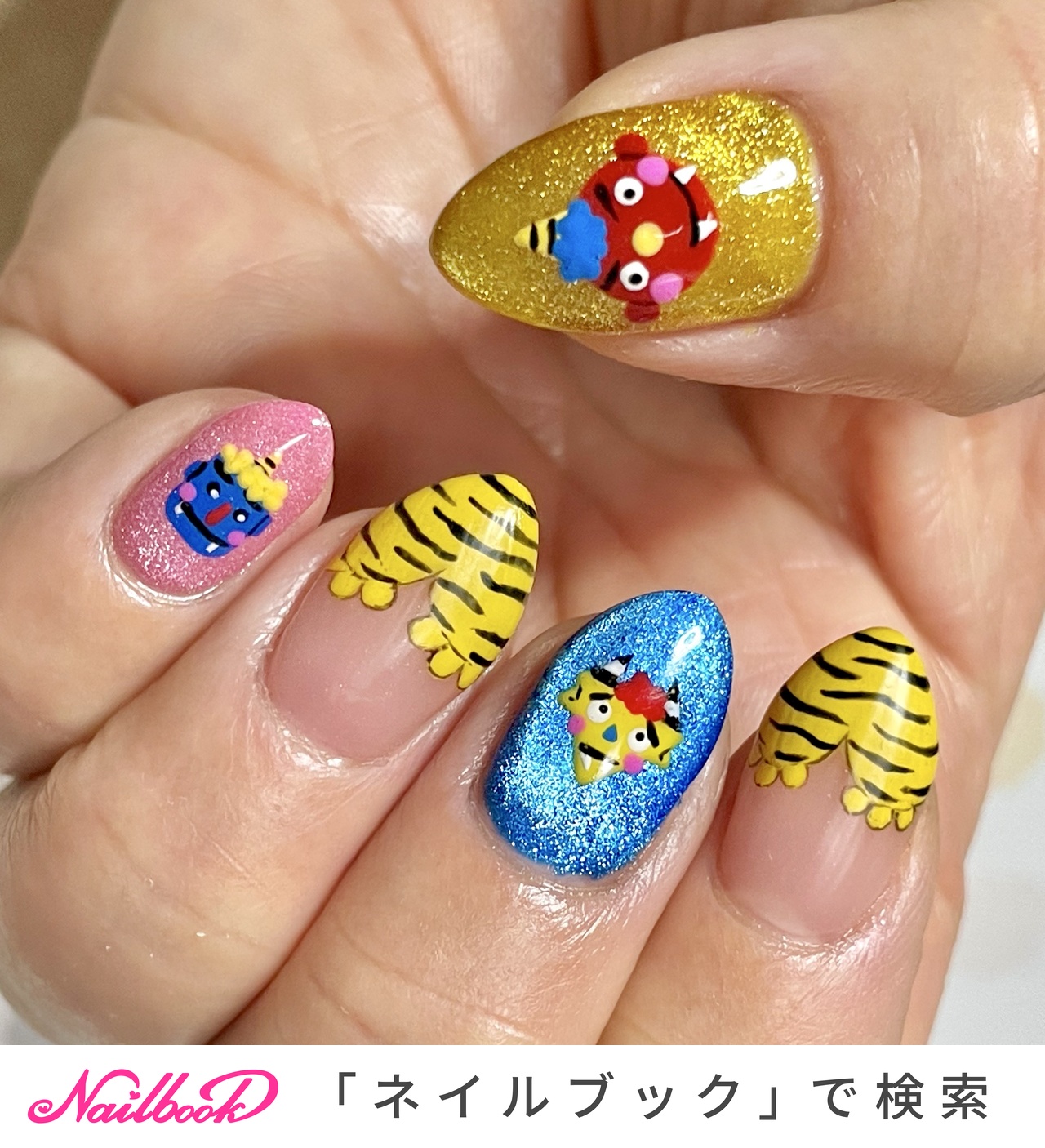 鬼のパンツのネイルデザイン｜ネイルブック