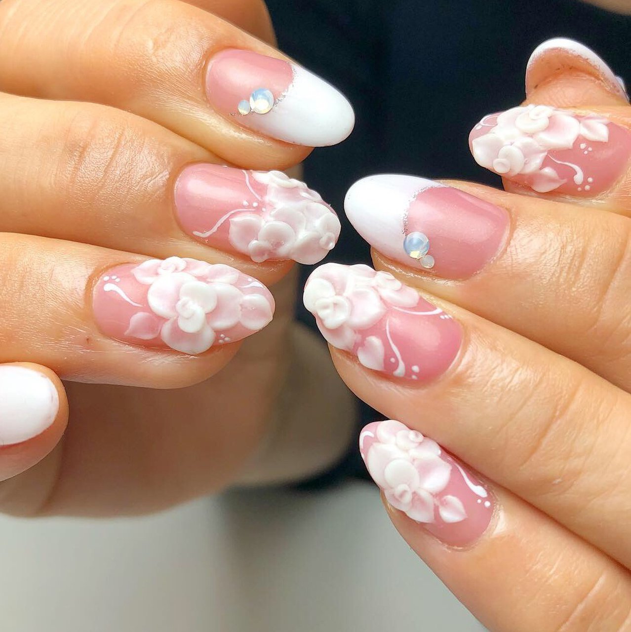 オールシーズン/ブライダル/パーティー/フレンチ/3D - 瀬戸市ネイル