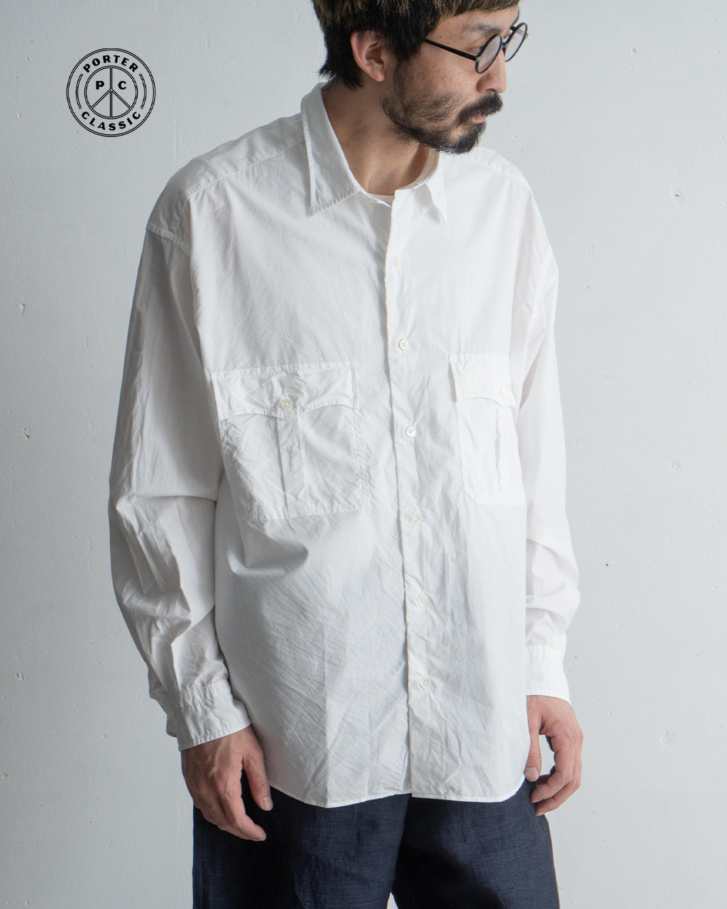 PORTER CLASSIC ポータークラシック ロールアップシャツ 長袖シャツ