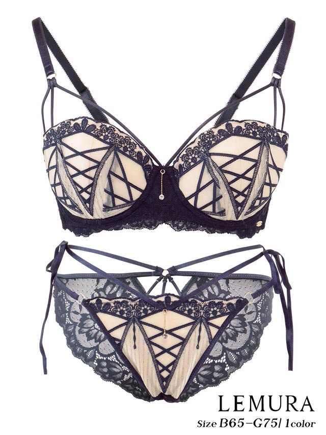 LEMURA】Nudy Lace Lingerie -フルバックセット-DARKNAVY［ひな祭り