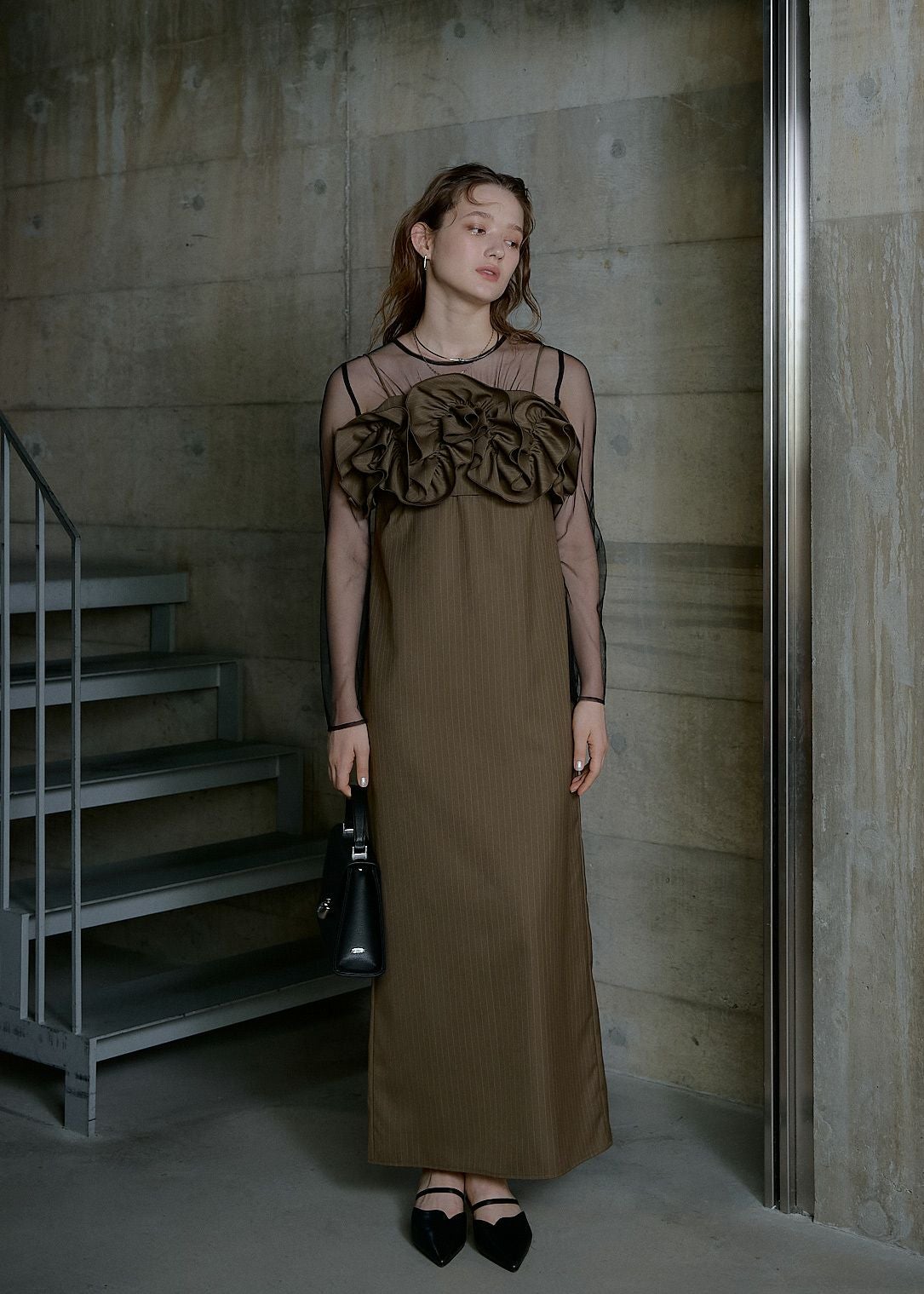 Wavy frill bustier stripe dressのドレス|Dorry Doll / LE'RURE