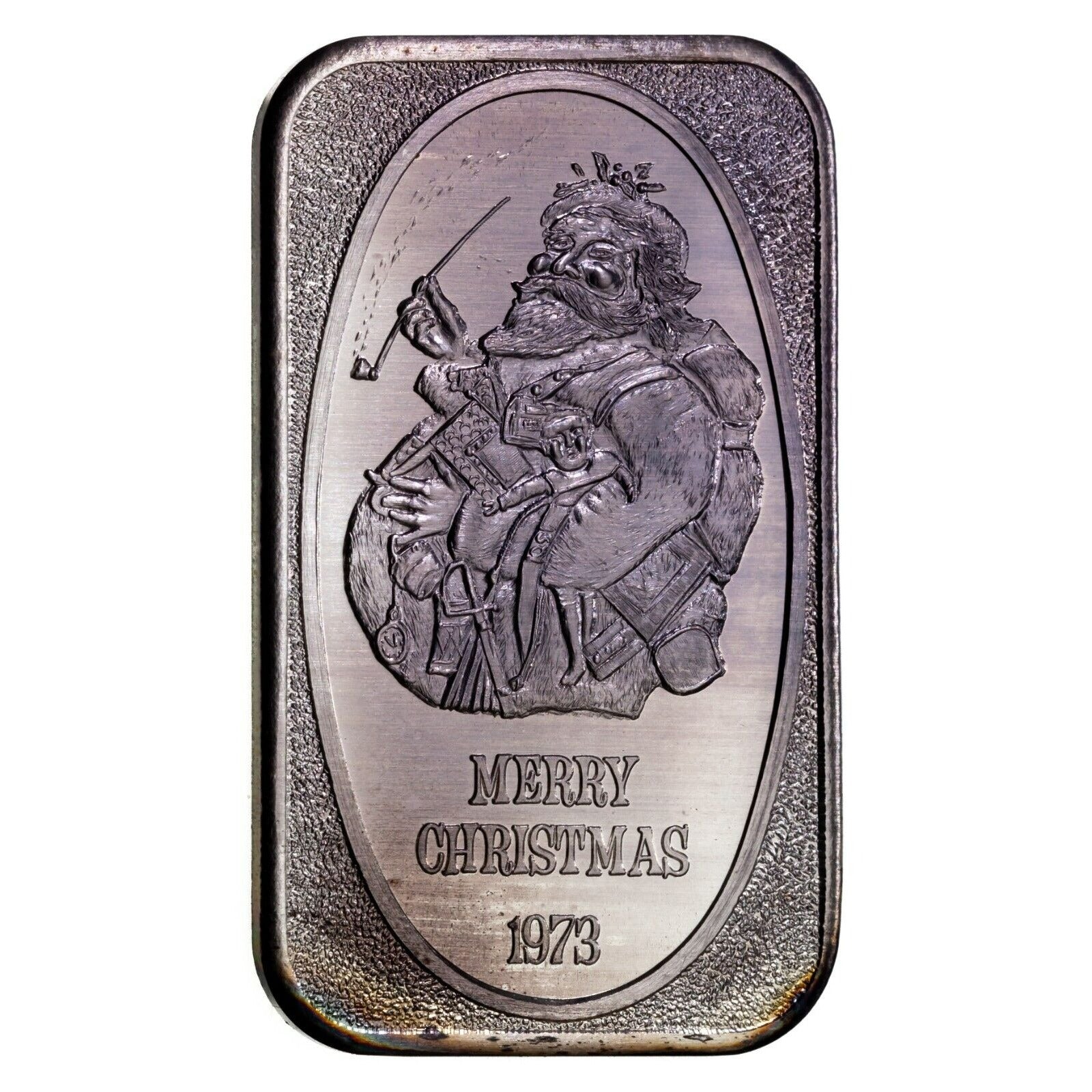 1973 Merry Christmas - USSC Mint 1 oz. Silver Art Bar – DMND Limited