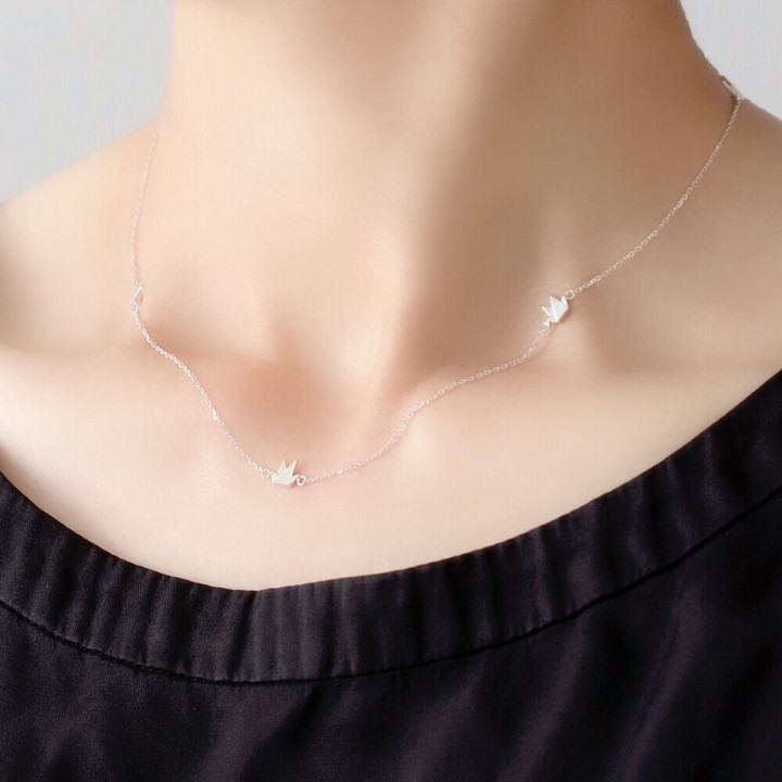 EARTH Hiroshima>折り鶴ジュエリー ネックレス（シルバー）(シルバー