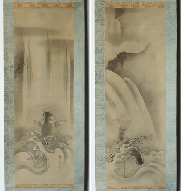 真作/楽恵/松鷹図/布袋屋掛軸HC-64 真作/楽恵/松鷹図/布袋屋掛軸HC-64