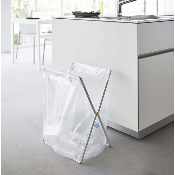 tower】レジ袋3連&45Lゴミ袋スタンド タワー (ホワイト): 周辺小物
