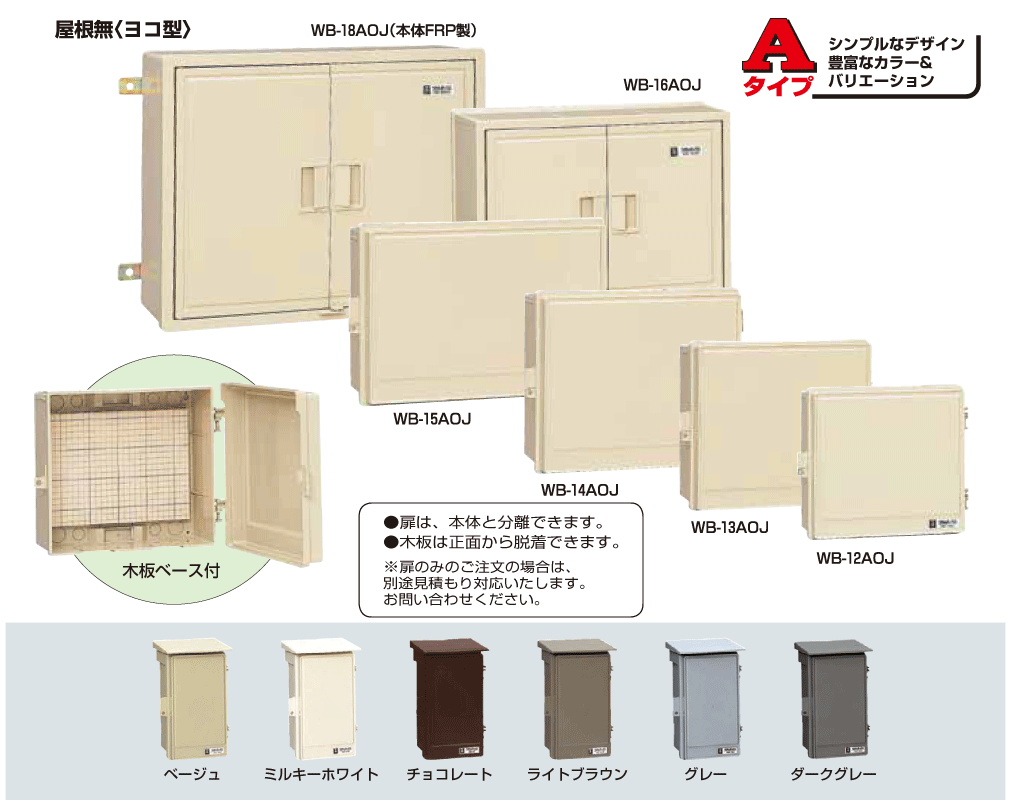 未来工業】 ヨコ型ウォルボックス 屋根なし ダークグレー|e431（いいし