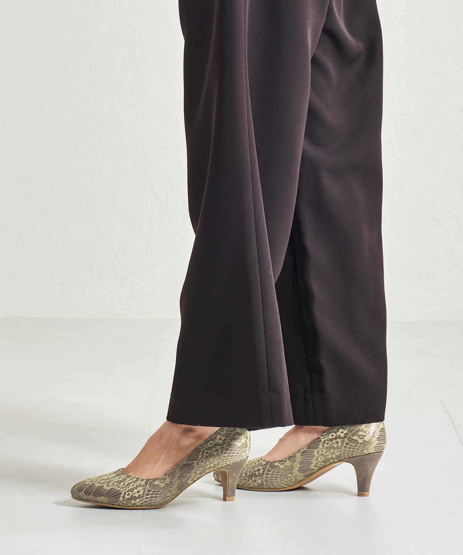 グリッターヒールレースパンプス/MOR108【結婚式/オケージョン