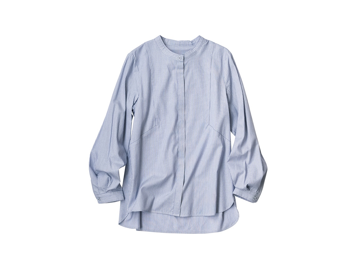 バンドカラー切り替えシャツ（ツインレット（R）糸採用）(04_LL 20_