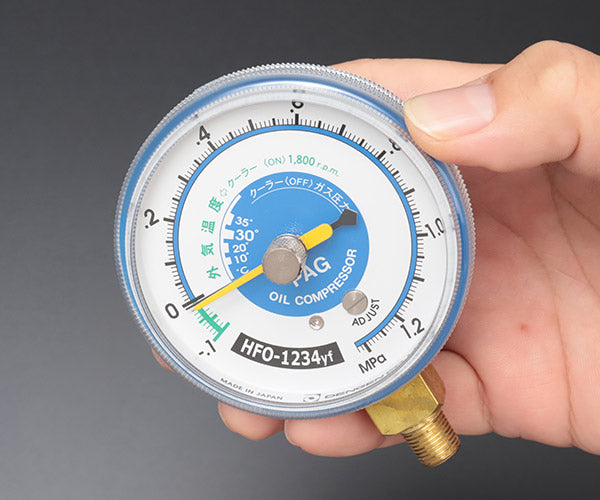 DENGEN マニホールドゲージ用低圧メーター CP-G68YFGL R1234YF