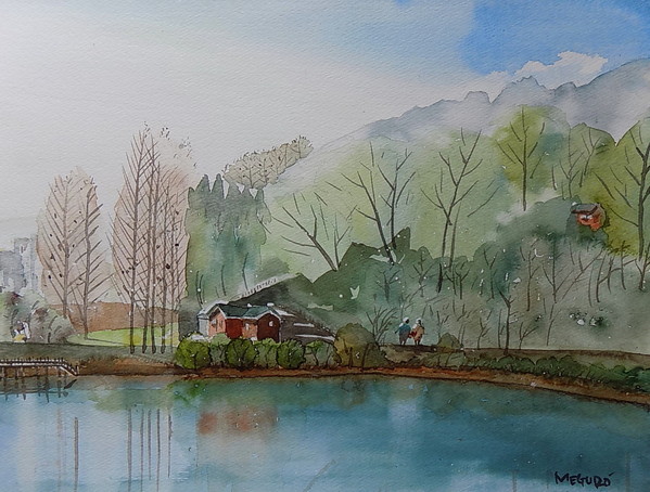 風景画 宮沢湖」 by 山田太郎｜Artmeter｜暮らしを彩るアートが