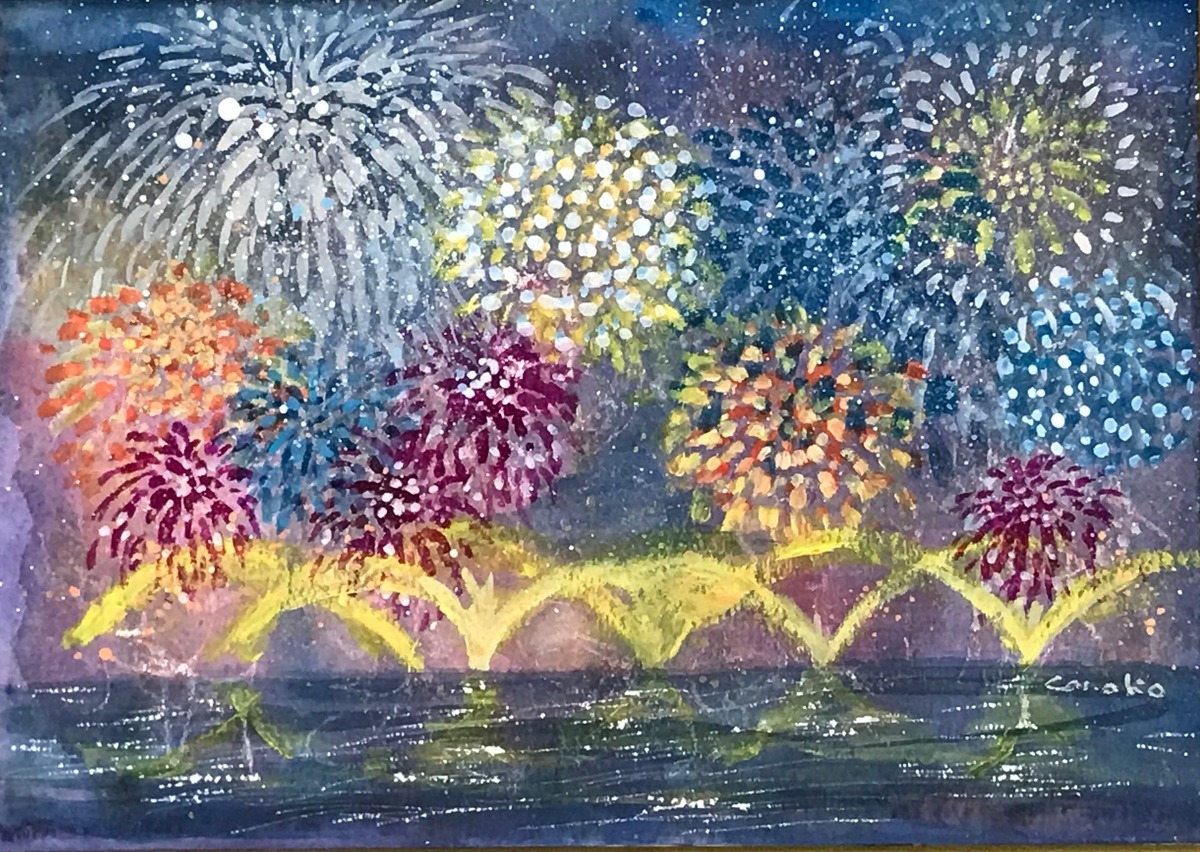子どものころに見た花火」 by Canako｜Artmeter｜暮らしを彩るアートが