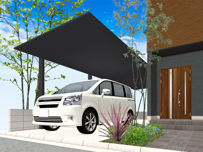 正規】LIXILカーポートSC ダスクグレー縦2台用 カーポートを値引49