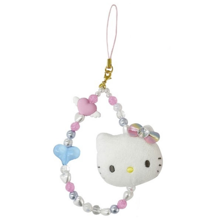 ハローキティフェイスマスコットストラップ レインボー(レインボー