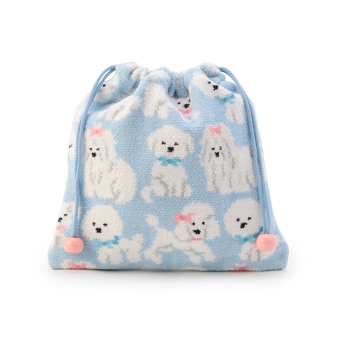 モフモフワンチャン 巾着 L/MWC-257366（WEB限定）(ペールブルー