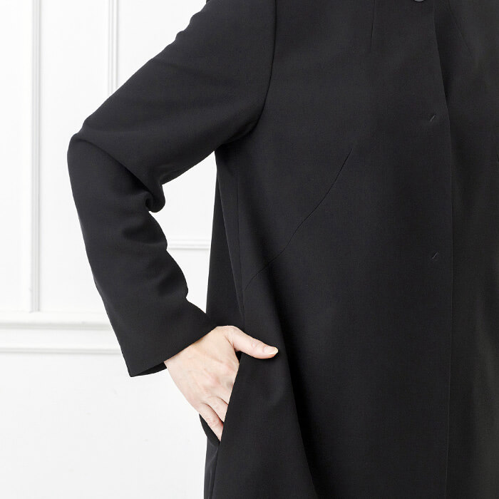 洗える｜1つボタンのスタンドカラージャケット M・ブラック｜東京