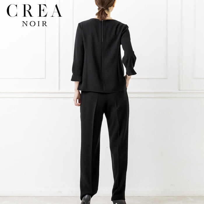 洗える｜ブラウス付きパンツスーツ 13号・ブラック｜東京ソワール