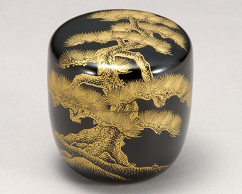 老松 沈金中棗（おいまつ ちんきん ちゅうなつめ）木製漆塗り | 茶道具