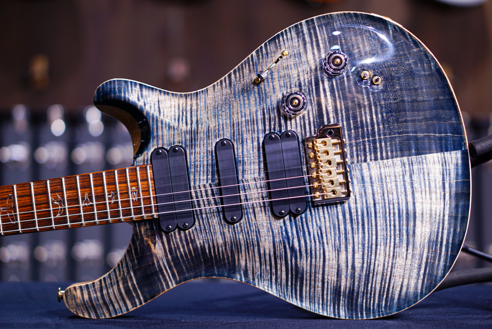 PRS 509 wood library w flame neck Faded Whale Blue 10 Top 0374817