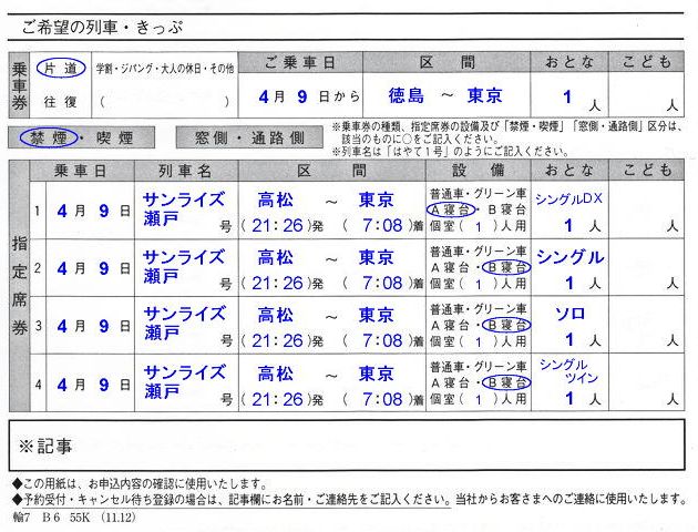 ほどちゃんの島 - 寝台列車に乗るには