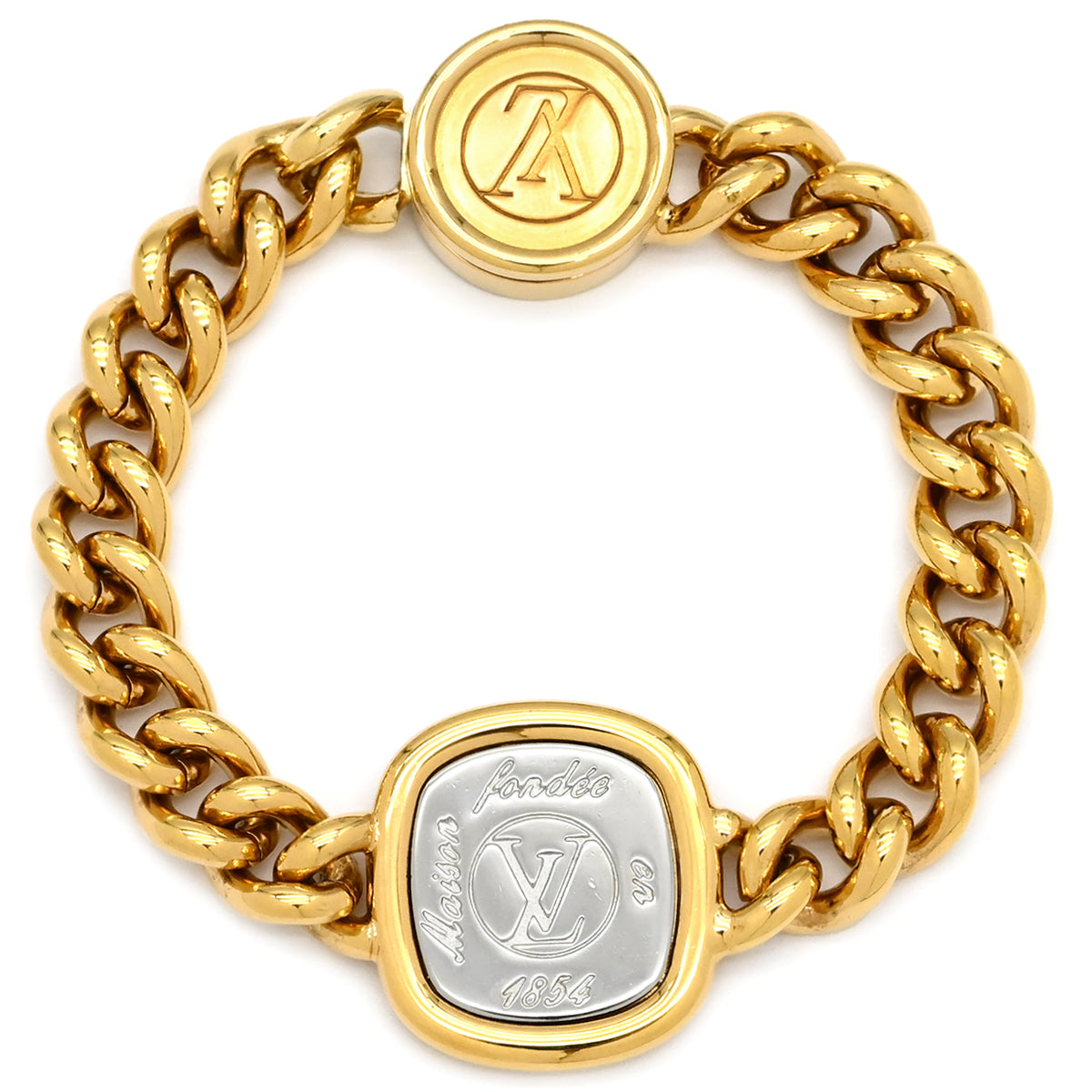 ルイヴィトン LOUIS VUITTON ID LV ブレス M61092 ゴールド×シルバー
