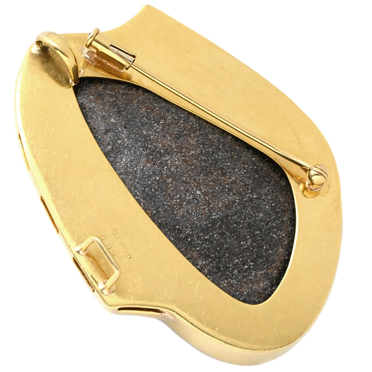 ノンブランド NON BRAND ボルダーオパール ブローチ ブルー×イエロー