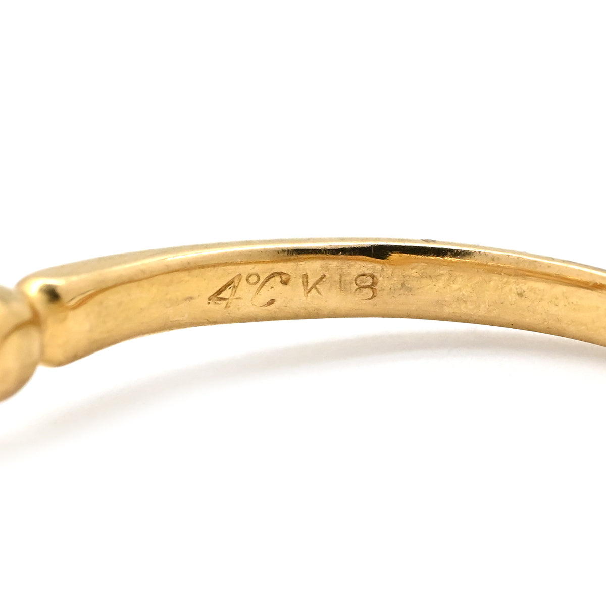 4℃ 4℃ ダブルループ ダイヤ イエローゴールド リング 指輪 K18YG Au750