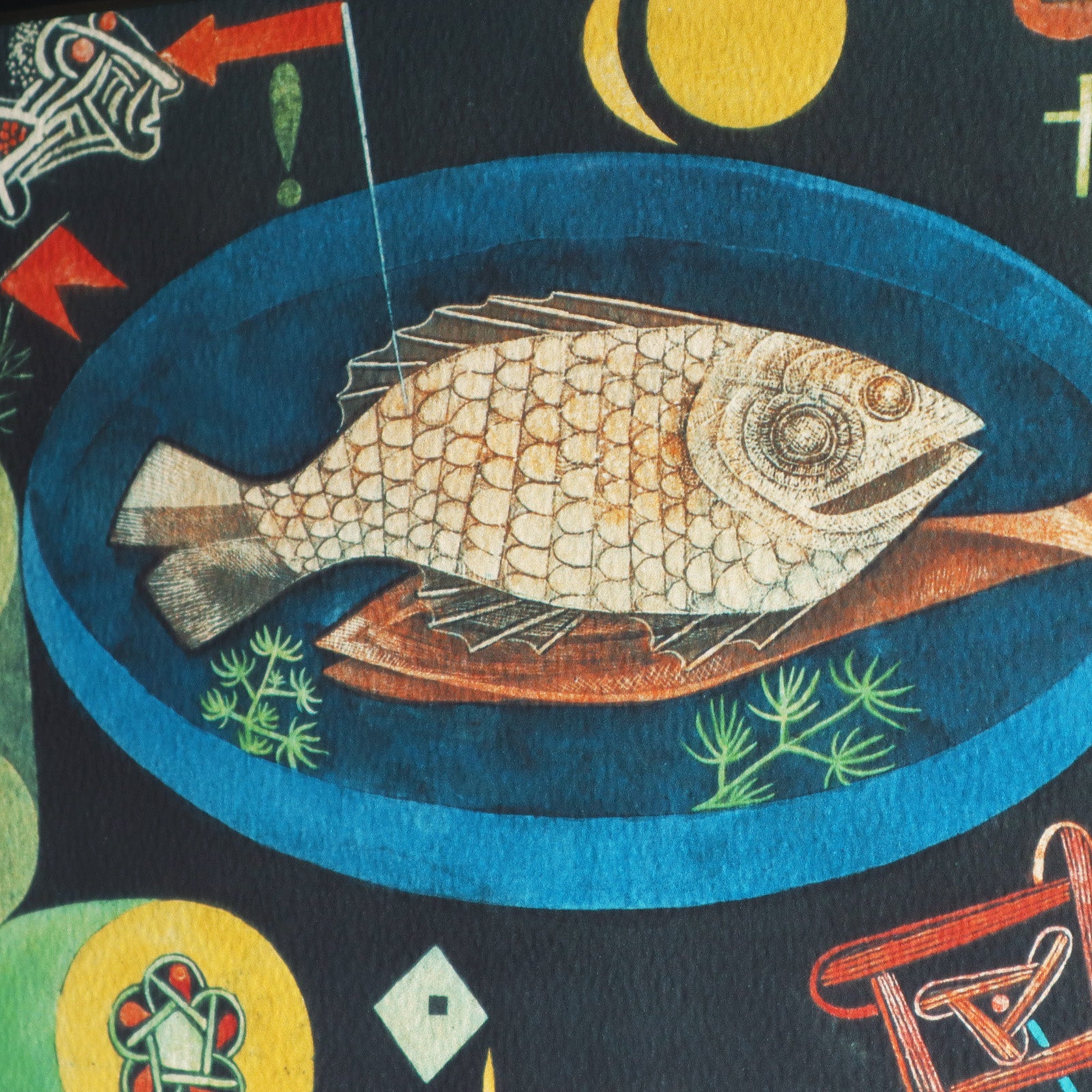 パウル・クレー「魚を巡って」アートポスター｜北欧ヴィンテージに合う