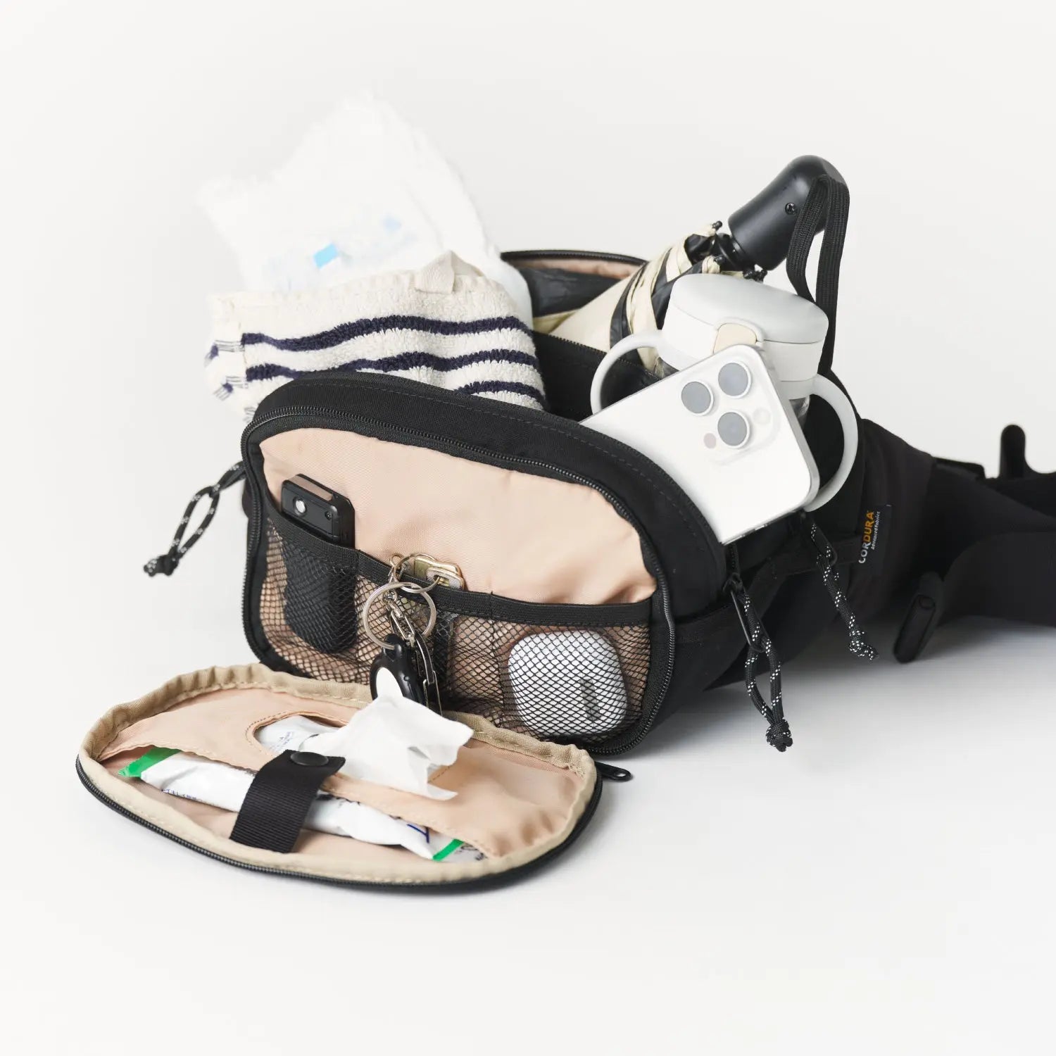 Hugoo ブラック ショルダー ヒップシート（ブラック）Hugoo®︎（ハグー