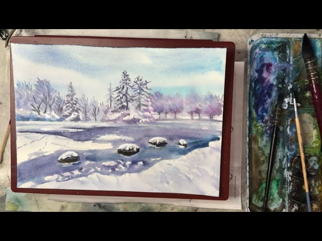 N1312 水彩风景Watercolor Landscape 수채화풍경- YouTube