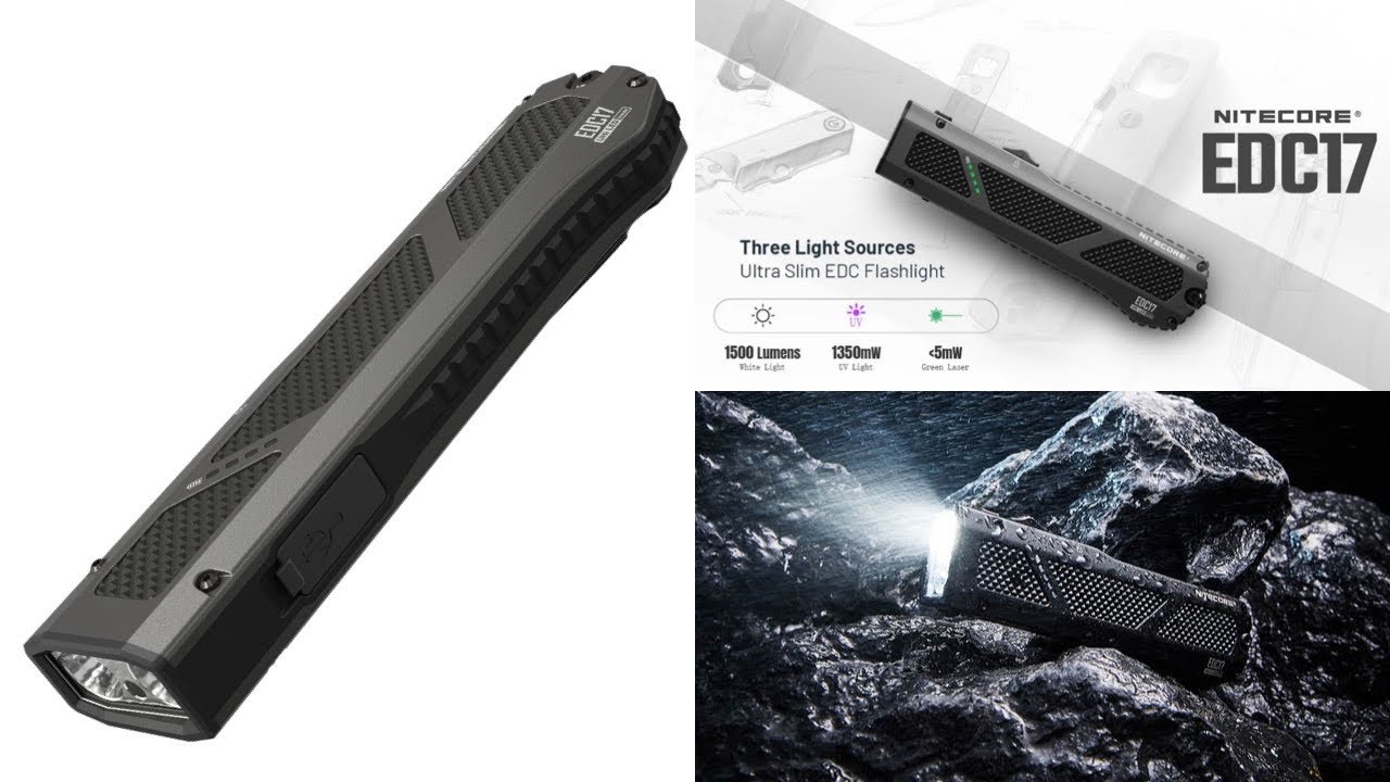 Nitecore EDC17 rechargeable flashlight 3 light sources ! Super