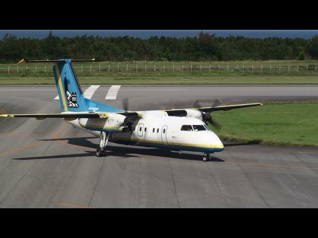 HD]琉球エアーコミューター 多良間空港 着陸から離陸まで DHC8-Q100