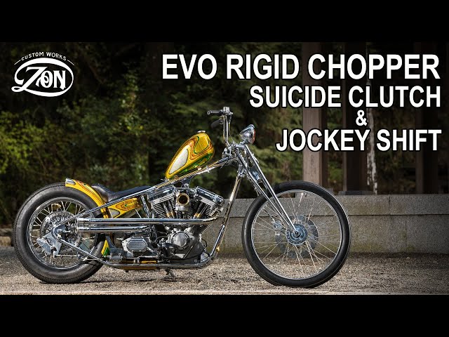 Custom Harley Evo rigid chopper Suicide Clutch & Jockey Shift