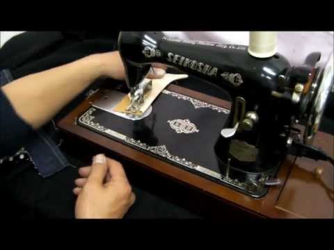 アンティーク 革縫い改造ミシン - YouTube