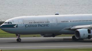 Cathay Pacific Airways Airbus A330-300 B-LAF LANDING CHUBU