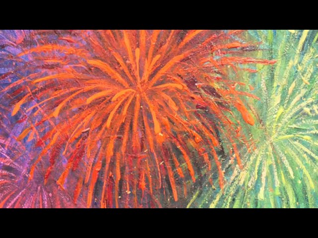 油絵】【花火大会】 #油絵 #手書き #アート #絵画 #絵 #油彩画 #美術