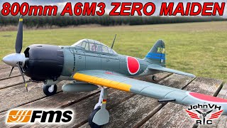 MAIDEN FLIGHT! FMS 800mm Zero A6M3 V2 @fmsmodelRC #review #avgeeks