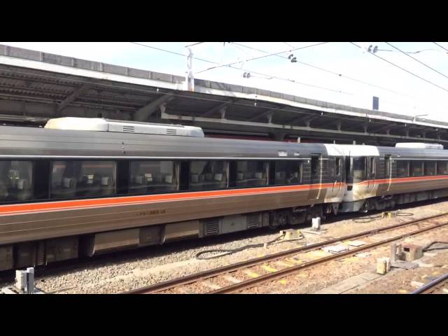 383系 特急ワイドビューしなの堂々の10両編成で発車@名古屋駅 - YouTube