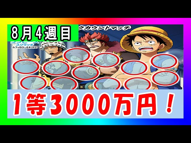 1等3000万円！！ ワンピーススクラッチ ルフィ＆ロー＆キッド2 マーク