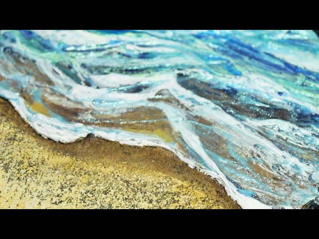 油絵】【砂浜の波】 #油絵 #手書き #アート #絵画販売 #絵画 #絵 #油彩