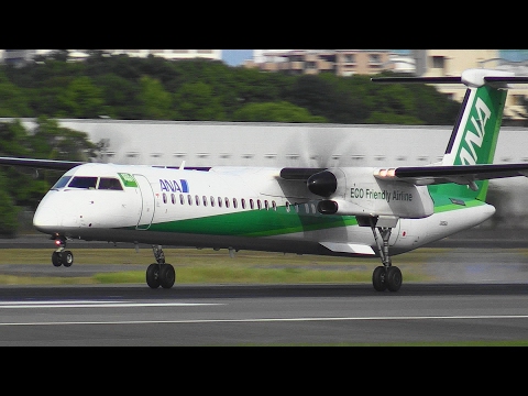 Dash 8] ANA Wings Bombardier DHC-8-400 JA856A LANDING OSAKA Int'l