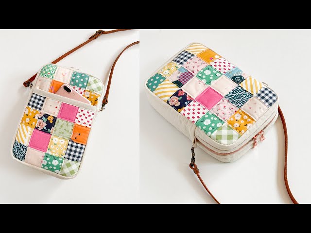 Sun Patch Crossbody Bag | Patchwork Quilted Zipper Bag | Bag DIY