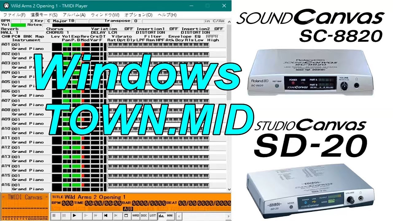 Windows TOWN.MID - Roland SC-8820 & Roland SD-20 - YouTube