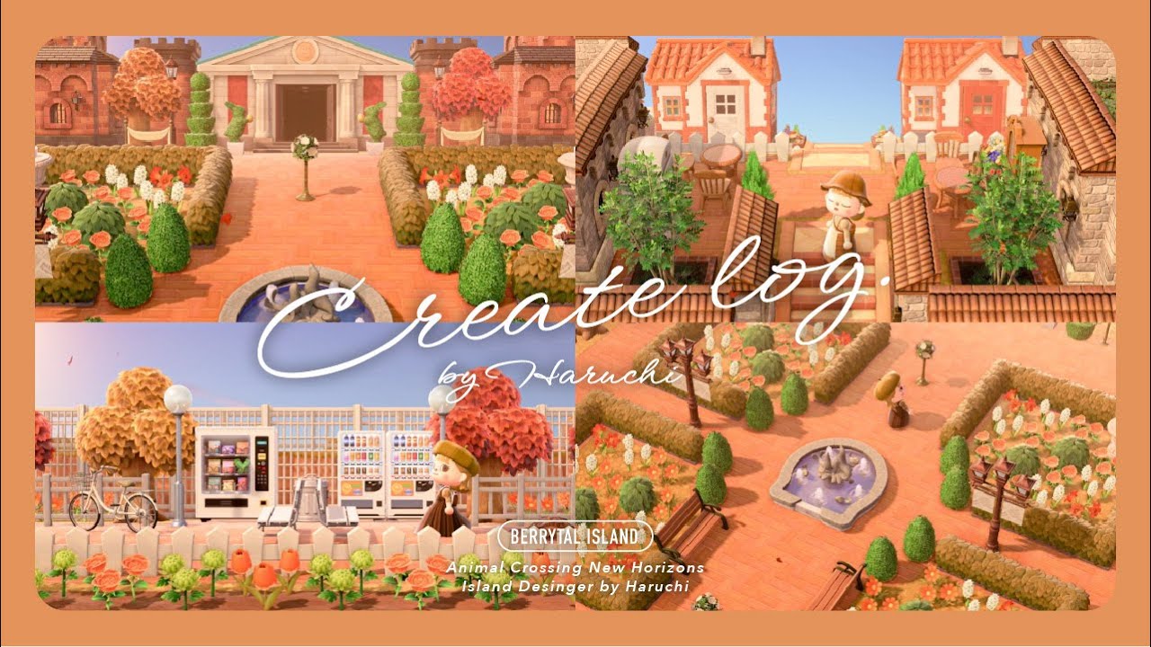 マイデザ無し】急勾配な住宅街と博物館の前に庭園を作る作業動画|Speed