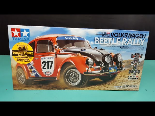 Tamiya MF-01X VW Beetle Rally 1/10 4WD Unboxing and review #58650