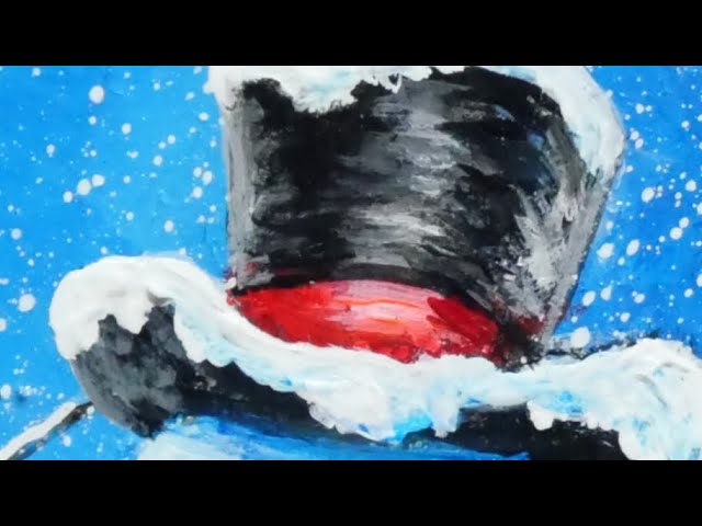 油絵】【赤いマフラーの雪だるま】 #油絵 #手書き #アート #絵画 #絵