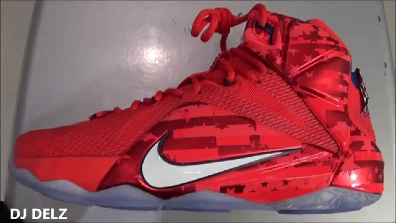 Nike Lebron 12 USA Independence Day Sneaker Review - YouTube